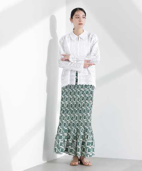 セール】Sara mallika/COTTON POPLIN SHIRRING SKIRT（スカート