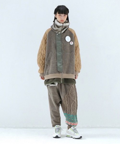 bedsidedrama（ベットサイドドラマ）の「OOPARTS Mix Relax Pants（その他パンツ・レディース・ブラック/ベージュ・1）」の3枚目の写真