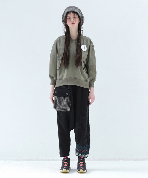 bedsidedrama（ベットサイドドラマ）の「OOPARTS Mix Relax Pants（その他パンツ・レディース・ブラック/ベージュ・1）」の6枚目の写真