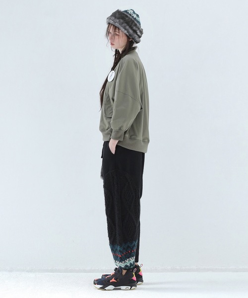bedsidedrama（ベットサイドドラマ）の「OOPARTS Mix Relax Pants（その他パンツ・レディース・ブラック/ベージュ・1）」の8枚目の写真