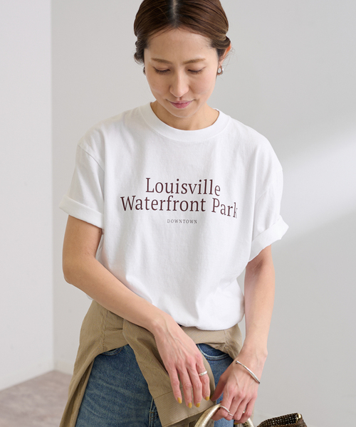 FRAMeWORK(フレームワーク)の「GULFCOAST SPORTSWEAR 別注CREW TEE(Tシャツ/カットソー・レディース・ネイビー/ブラウン/ホワイト・FREE)」の7枚目の写真