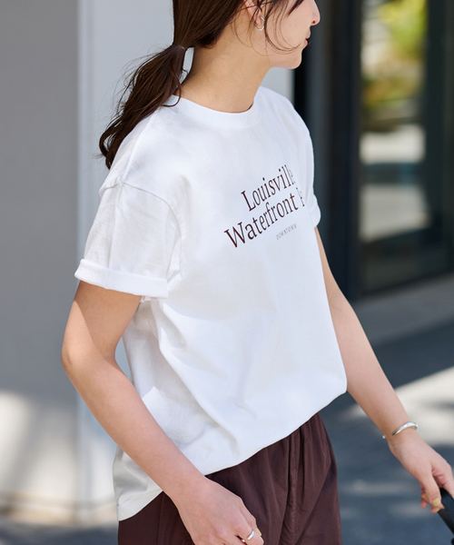 FRAMeWORK(フレームワーク)の「GULFCOAST SPORTSWEAR 別注CREW TEE(Tシャツ/カットソー・レディース・ネイビー/ブラウン/ホワイト・FREE)」の21枚目の写真
