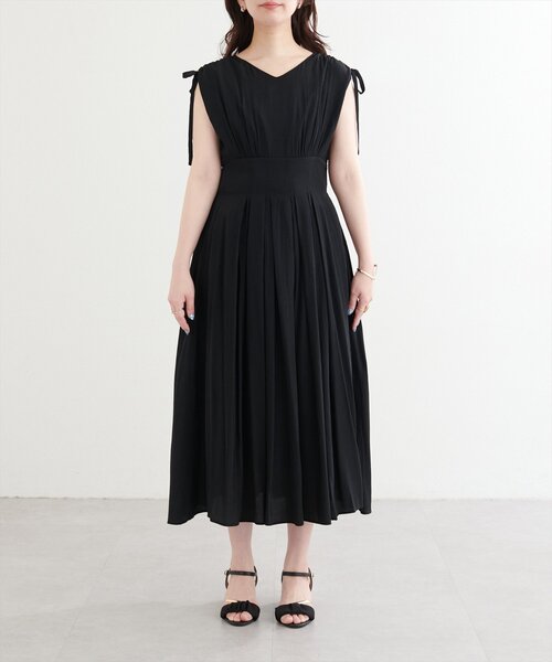 【美品】ナチュラルクチュール ドロストリボンハイウエストワンピース natural couture ワンピース 「WEB限定」ドロストリボンハイ