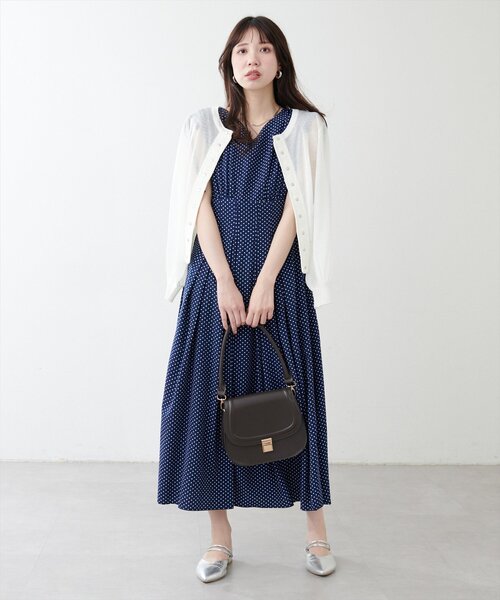 【美品】ナチュラルクチュール ドロストリボンハイウエストワンピース ドロストリボンハイウエストワンピース | natural couture