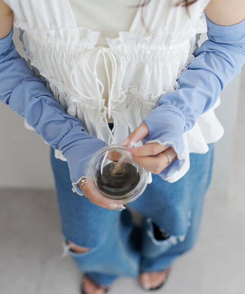 DISCOAT（ディスコート）の「クールロングアームカバー（アームカバー・レディース・ブルー/ブラック/グレー・FREE）」の16枚目の写真