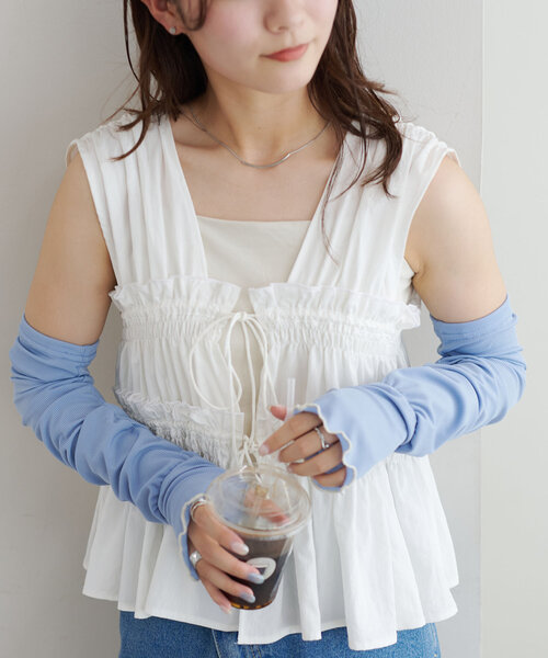 DISCOAT（ディスコート）の「クールロングアームカバー（アームカバー・レディース・ブルー/ブラック/グレー・FREE）」の18枚目の写真