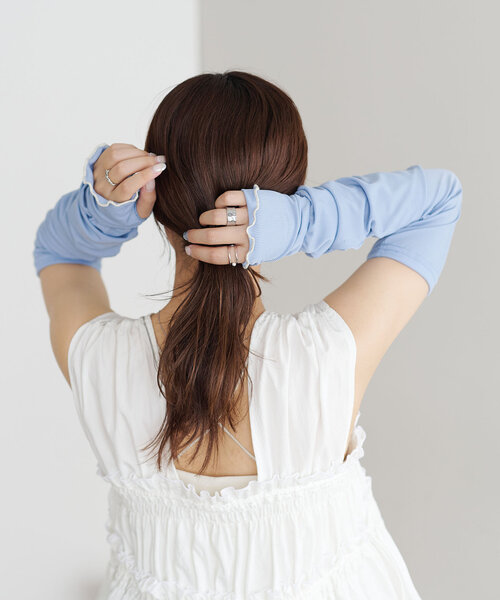 DISCOAT（ディスコート）の「クールロングアームカバー（アームカバー・レディース・ブルー/ブラック/グレー・FREE）」の19枚目の写真