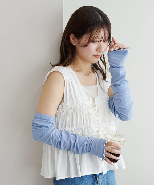 DISCOAT（ディスコート）の「クールロングアームカバー（アームカバー・レディース・ブルー/ブラック/グレー・FREE）」の21枚目の写真