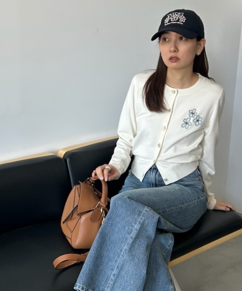 SNIDEL（スナイデル）の「【BOUQUET OF JOY】フラワーキャップ（キャップ・レディース・ネイビー/ピンク/アイボリー・FREE）」の5枚目の写真