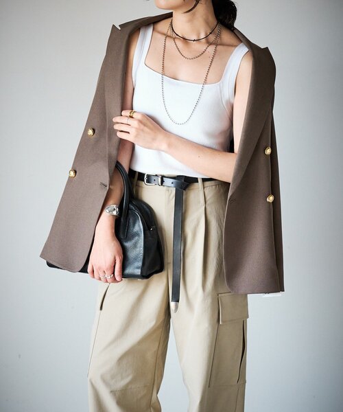 RIVE DROITE(リヴドロワ)の「【アンサンブル対応可】シルク混2wayニットキャミ(キャミソール・レディース・ホワイト/ブラウン/ブラック・FREE)」の20枚目の写真