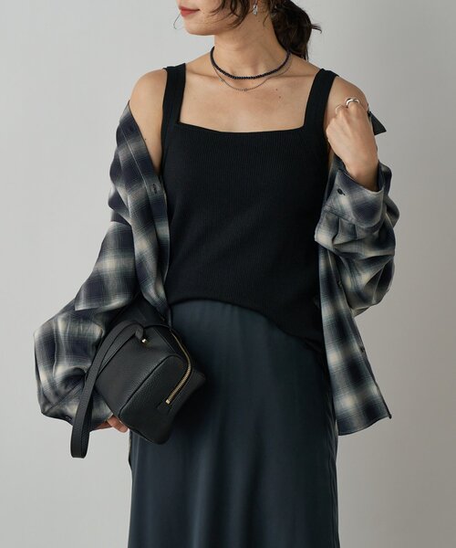 RIVE DROITE(リヴドロワ)の「【アンサンブル対応可】シルク混2wayニットキャミ(キャミソール・レディース・ホワイト/ブラウン/ブラック・FREE)」の7枚目の写真