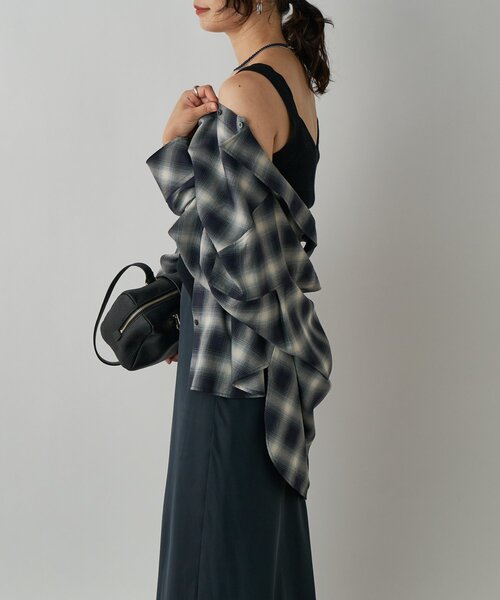 RIVE DROITE(リヴドロワ)の「【アンサンブル対応可】シルク混2wayニットキャミ(キャミソール・レディース・ホワイト/ブラウン/ブラック・FREE)」の6枚目の写真