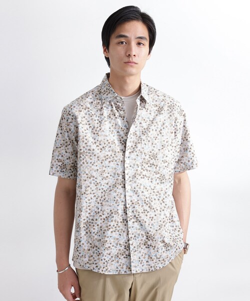 TAKEO KIKUCHI(タケオキクチ)の「ストライプ小花プリント 半袖シャツ(シャツ/ブラウス・メンズ・グレー系/ブルー系その他2/ダークブラウン系・01/02/03/04)」の17枚目の写真