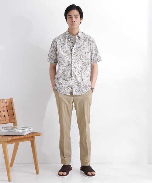 TAKEO KIKUCHI(タケオキクチ)の「ストライプ小花プリント 半袖シャツ(シャツ/ブラウス・メンズ・グレー系/ブルー系その他2/ダークブラウン系・01/02/03/04)」の19枚目の写真