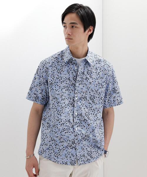 TAKEO KIKUCHI(タケオキクチ)の「ストライプ小花プリント 半袖シャツ(シャツ/ブラウス・メンズ・グレー系/ブルー系その他2/ダークブラウン系・01/02/03/04)」の21枚目の写真