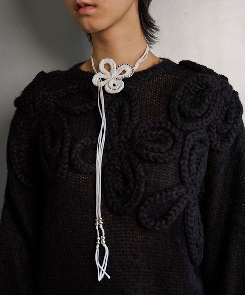 RUMCHE ラムシェ　フラワーボンドヤーンチョーカー　ブラック Flower Bond Yarn Choker / black | GOODS | RUMCHE OFFICIAL