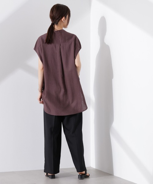 NANO universe(ナノユニバース)の「Anti Smell Linen フレンチスリーブシャツ(シャツ/ブラウス・レディース・ホワイト/ブラウン/チャコール・FREE)」の17枚目の写真