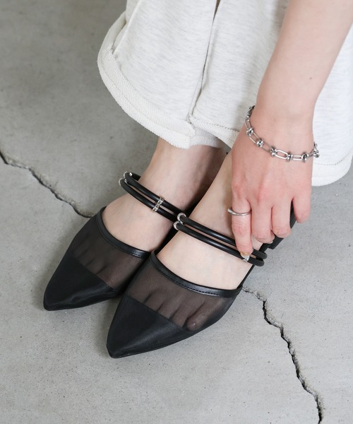 select MOCA(セレクトモカ)の「ダブルストラップメッシュサンダル(サンダル・レディース・ベージュ/ブラック・LARGE/MEDIUM/SMALL)」の6枚目の写真