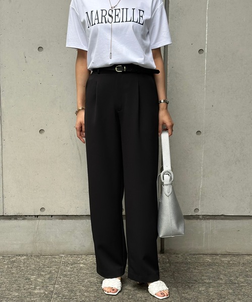 Emma Taylor(エマテイラー)の「リネンライクタックワイドパンツ(その他パンツ・レディース・ベージュ/ブラック/ネイビー・38/36)」の7枚目の写真