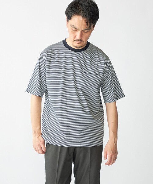 SHIPS（シップス）の「SHIPS: 〈接触冷感 / 抗菌防臭機能〉クールタッチ スムース Tシャツ（Tシャツ/カットソー・メンズ・ブラック/ネイビー/ダークブルー/ホワイト・SMALL/MEDIUM/LARGE/X-LARGE）」の5枚目の写真