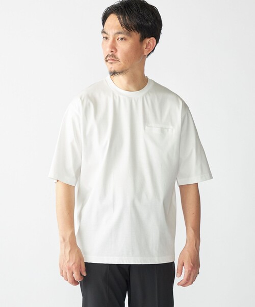 SHIPS（シップス）の「SHIPS: 〈接触冷感 / 抗菌防臭機能〉クールタッチ スムース Tシャツ（Tシャツ/カットソー・メンズ・ブラック/ネイビー/ダークブルー/ホワイト・SMALL/MEDIUM/LARGE/X-LARGE）」の13枚目の写真