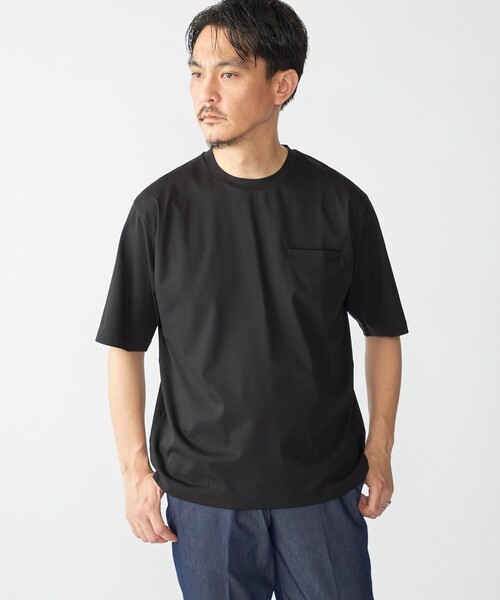 SHIPS（シップス）の「SHIPS: 〈接触冷感 / 抗菌防臭機能〉クールタッチ スムース Tシャツ（Tシャツ/カットソー・メンズ・ブラック/ネイビー/ダークブルー/ホワイト・SMALL/MEDIUM/LARGE/X-LARGE）」の15枚目の写真