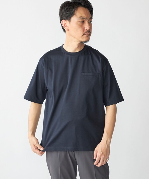 SHIPS（シップス）の「SHIPS: 〈接触冷感 / 抗菌防臭機能〉クールタッチ スムース Tシャツ（Tシャツ/カットソー・メンズ・ブラック/ネイビー/ダークブルー/ホワイト・SMALL/MEDIUM/LARGE/X-LARGE）」の19枚目の写真