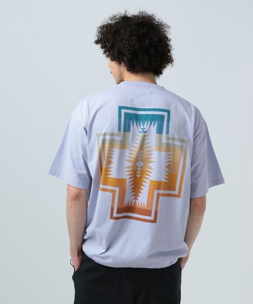 PENDLETON（ペンドルトン）の「【PENDLETON(ペンドルトン)】別注ドローコードバックプリントTシャツ[吸水速乾]（Tシャツ/カットソー・メンズ・ブルー/ホワイト系その他/ホワイト系その他2/オフホワイト/ライトグレー・MEDIUM/LARGE）」の6枚目の写真