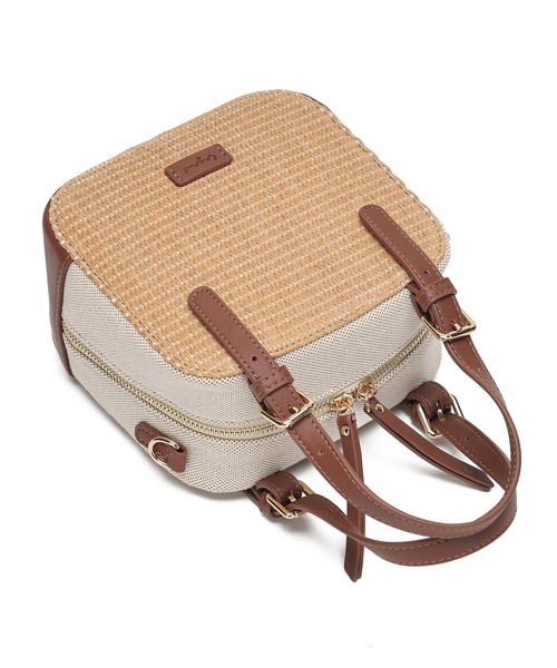 Ungrid(アングリッド)の「【Ungrid/アングリッド】雑材コンビ スクエアミニショルダーバッグ(かごバッグ・レディース・ブラウン/ホワイト/ブラック・FREE)」の3枚目の写真