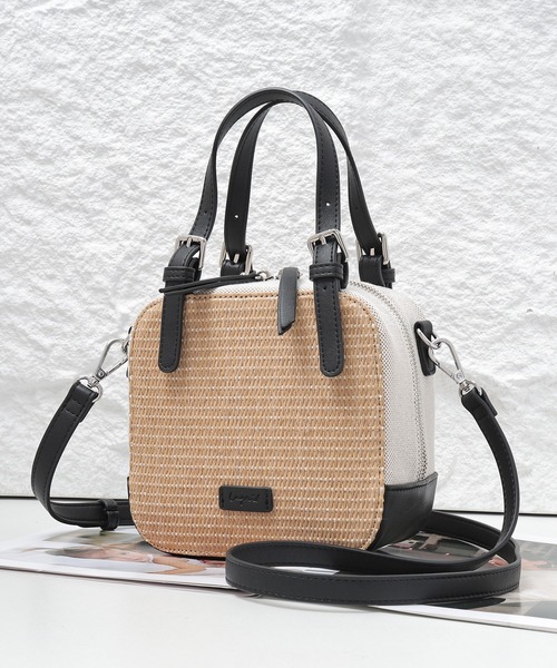 Ungrid(アングリッド)の「【Ungrid/アングリッド】雑材コンビ スクエアミニショルダーバッグ(かごバッグ・レディース・ブラウン/ホワイト/ブラック・FREE)」の22枚目の写真