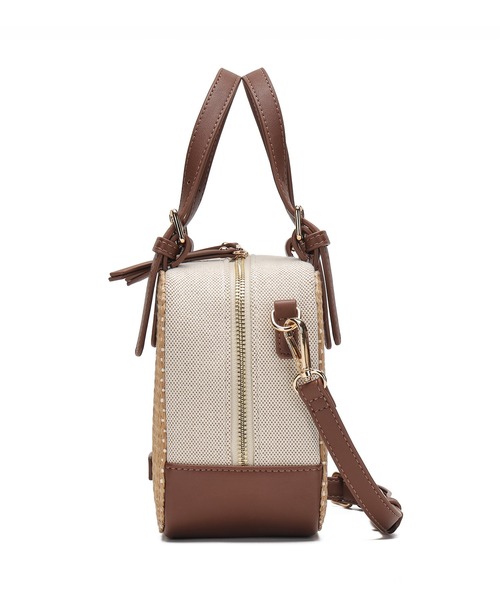 Ungrid(アングリッド)の「【Ungrid/アングリッド】雑材コンビ スクエアミニショルダーバッグ(かごバッグ・レディース・ブラウン/ホワイト/ブラック・FREE)」の10枚目の写真