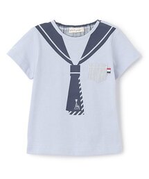 familiar ストライプ セーラーカラーTシャツ 100 familiar ストライプ セーラーカラーTシャツ 100オンライン