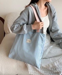 Mignonjour/配色ストライプトートバッグ M2755
