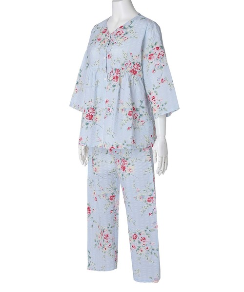 KIDBLUE 花柄ルームウェア キッドブルーS09 ワンピース　パンツセット KID BLUE パジャマ ルームウェア キッドブルー -ジャスミン