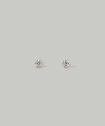 【金属アレルギー軽減】〈Silver925〉CZ6本ツメピアス