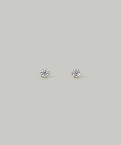 Jolie Toujours(ジョリトゥジュール)の「【金属アレルギー軽減】〈Silver925〉CZ6本ツメピアス(ピアス(両耳用)・レディース・シルバー・FREE)」の1枚目の写真