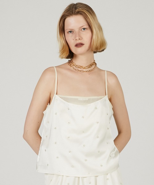 フラワービジューサテンビスチェ / Flower Bejeweled Satin Bustier レディース フラワービジューサテンビスチェ / Flower Bejeweled Satin