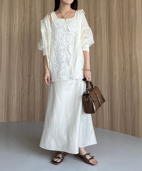 ブラウス シャツ バックデザインシアーシャツ574355 レディース バックデザインシアーシャツ574355（シャツ/ブラウス）｜mysty