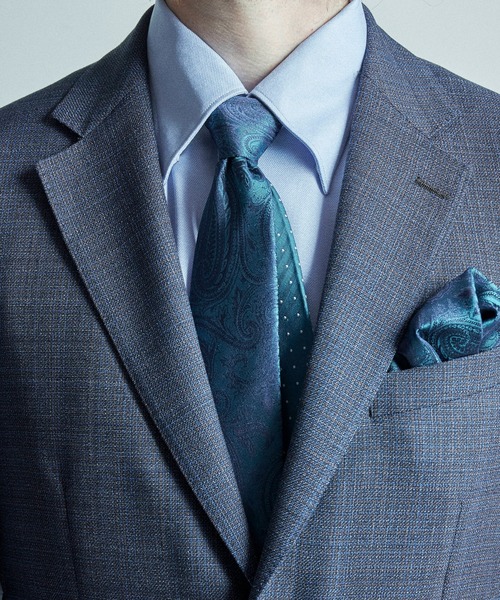 MEN'S BIGI（メンズビギ）の「シャドーペイズリー×ドット柄シルクネクタイ（ネクタイ・メンズ・ターコイズブルー/シルバー/ボルドー/ベージュ・FREE）」の11枚目の写真