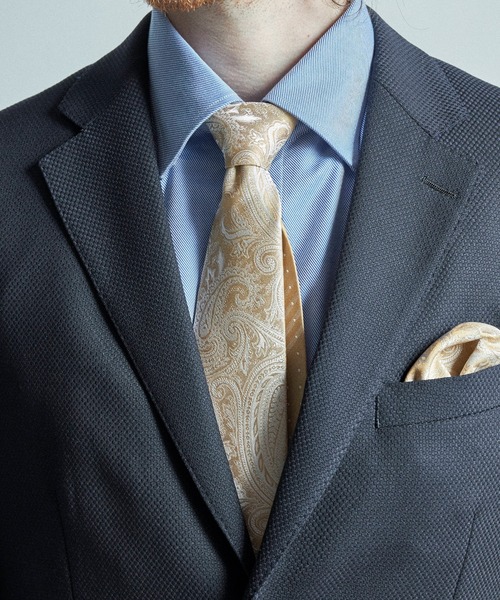 MEN'S BIGI（メンズビギ）の「シャドーペイズリー×ドット柄シルクネクタイ（ネクタイ・メンズ・ターコイズブルー/シルバー/ボルドー/ベージュ・FREE）」の9枚目の写真