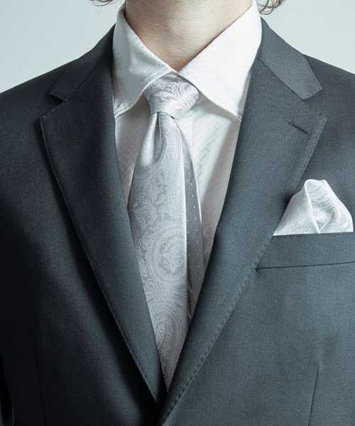 MEN'S BIGI（メンズビギ）の「シャドーペイズリー×ドット柄シルクネクタイ（ネクタイ・メンズ・ターコイズブルー/シルバー/ボルドー/ベージュ・FREE）」の8枚目の写真