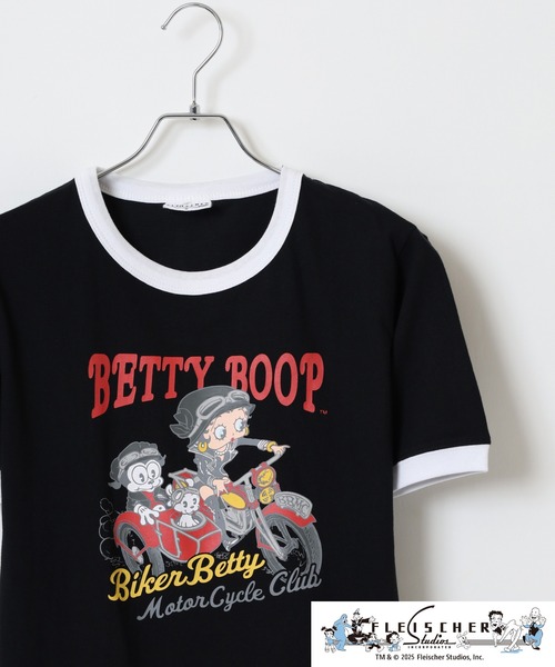 BETTY BOOP(ベティ・ブープ)の「ベティーブープ(TM)天竺半袖Tシャツ(Tシャツ/カットソー・メンズ・レッド/オートミール/ホワイト系/グレー系/チャコール/ブラック系・M/LL/L)」の3枚目の写真