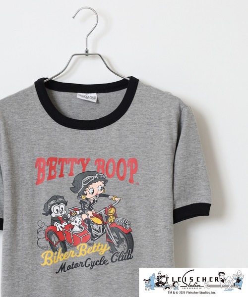 BETTY BOOP(ベティ・ブープ)の「ベティーブープ(TM)天竺半袖Tシャツ(Tシャツ/カットソー・メンズ・レッド/オートミール/ホワイト系/グレー系/チャコール/ブラック系・M/LL/L)」の5枚目の写真