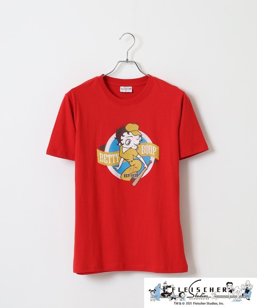 BETTY BOOP(ベティ・ブープ)の「ベティーブープ(TM)天竺半袖Tシャツ(Tシャツ/カットソー・メンズ・レッド/オートミール/ホワイト系/グレー系/チャコール/ブラック系・M/LL/L)」の14枚目の写真