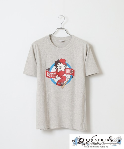 BETTY BOOP(ベティ・ブープ)の「ベティーブープ(TM)天竺半袖Tシャツ(Tシャツ/カットソー・メンズ・レッド/オートミール/ホワイト系/グレー系/チャコール/ブラック系・M/LL/L)」の13枚目の写真