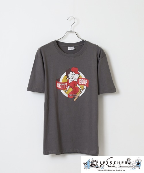 BETTY BOOP(ベティ・ブープ)の「ベティーブープ(TM)天竺半袖Tシャツ(Tシャツ/カットソー・メンズ・レッド/オートミール/ホワイト系/グレー系/チャコール/ブラック系・M/LL/L)」の15枚目の写真
