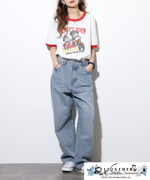 BETTY BOOP(ベティ・ブープ)の「ベティーブープ(TM)天竺半袖Tシャツ(Tシャツ/カットソー・メンズ・レッド/オートミール/ホワイト系/グレー系/チャコール/ブラック系・M/LL/L)」の12枚目の写真