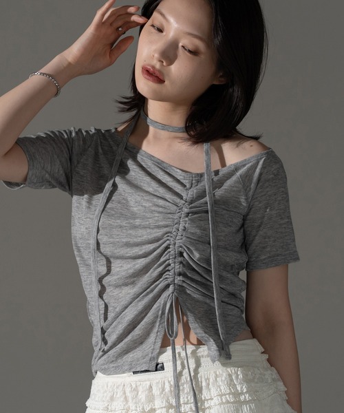 ルミニョン　オフショルトップス ドロストオフショルトップス【ZOZOTOWN限定アイテム】（Tシャツ