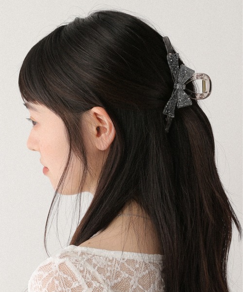 Heather(ヘザー)の「ラメリボンバンス 526046(バレッタ/ヘアクリップ・レディース・シルバー/ゴールド・ONE SIZE)」の1枚目の写真
