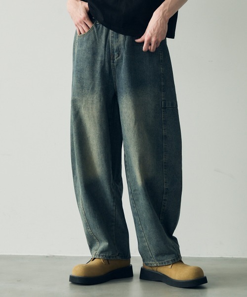 セール】Wide balloon silhouette denim pants / ワイドバルーン